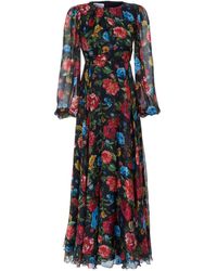 Sofia Tsereteli - Long Silk Chiffon Dress - Lyst