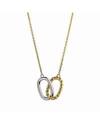 Belinda Jewelz - Mixed Metal Twisted Rings Necklace - Lyst