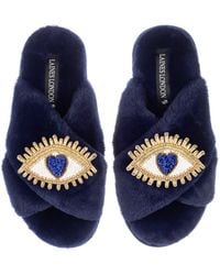 Laines London - Classic Laines Slippers With Double Love Eye Brooches - Lyst