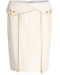 Circular Path - Neutrals Biker Vegan Leather Skirt - Lyst