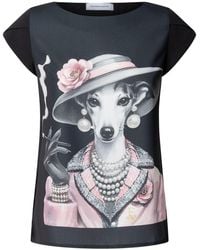 The Extreme Collection - T-Shirt With Petal Sleeves Camelia - Lyst