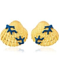 Milou Jewelry - Seashell Earrings With Coral - Lyst