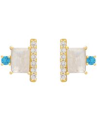 Lavani Jewels - White & Blue Clarité Earrings - Lyst