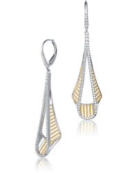 Genevive Jewelry - Sterling Plated Cubic Zirconia Drop Earrings - Lyst
