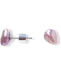 Ninemoo - Blush Keshi Pearl Stud Earrings - Lyst