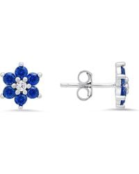 Kylie Harper - Petite Sapphire Floral Stud Earrings - Lyst