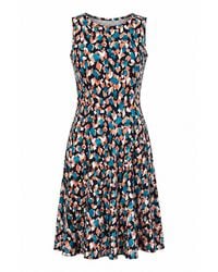 Conquista - Abstract Mosaic Fit & Flare Dress - Lyst