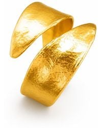 Mother Nature Jewelry - Leaf Ring, Adjustable Handmade Double Band - Lyst