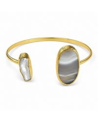 By Ozge - Pearl Harmony Plated Cuff Bracelet - Lyst