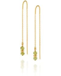 Nellou Jewellery - Fall Birthstone Earrings August Peridot Plated Sterling - Lyst