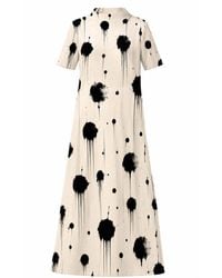 Julia Allert - Neutrals Ivory Polka Dot Print Fluid A-Line Dress – Capsule Edition - Lyst