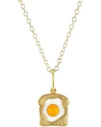 Kris Nations - Egg On Toast Enamel Charm Necklace - Lyst