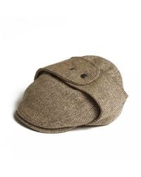 Dasmarca Hats - Neutrals Logan Heather Tweed Wool Checks Italian Cap With Earflaps Trapper - Lyst