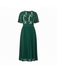 Yumi' - Sequin Embroidered Pleated Midi Dress - Lyst