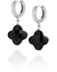 Nellou Jewellery - Clover Gem Hoop Earrings Agate Sterling - Lyst