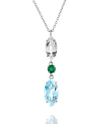 Augustine Jewels - Blue & White Topaz & Agate Necklace - Lyst