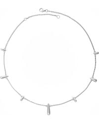 Lucy Quartermaine - Solid Sterling Shard Station Necklace - Lyst