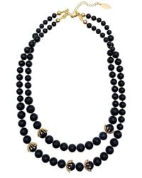 Farra - Matte Agate Double Layers Necklace - Lyst