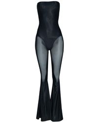 Vestiaire d'un Oiseau Libre - Sheer Flared Jumpsuit - Lyst