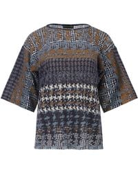 Conquista - Houndstooth Knit-Effect Oversized T-Shirt - Lyst