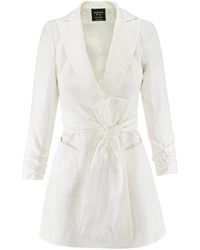 AVENUE No.29 - Linen Blazer Dress With Bow - Lyst