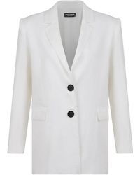 Nocturne - Double-breasted Linen Jacket - Lyst