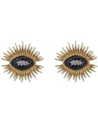 Ebru Jewelry - Spiritual Guardian Evil Eye Diamond Sapphire Stud Earrings - Lyst