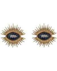 Ebru Jewelry - Spiritual Guardian Evil Eye Diamond Sapphire Stud Earrings - Lyst