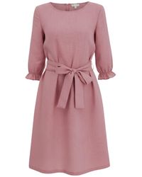 LeMuse - Emma — Stonewashed Linen Dress With Pockets & Tie Belt - Lyst