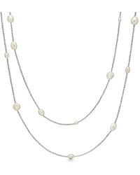 Unaloe - Sterling Long Pearl Necklace With Mixed Natural Freshwater Pearls – Layered Statement Jewelry For - Lyst