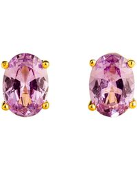 Juvetti - Ova Gold Earrings Set With Purple Sapphire - Lyst