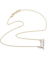 Artisan - Diamond Script “Kiss” Necklace - Lyst