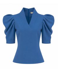 Julia Allert - V-Neck Puff Sleeve Top - Lyst