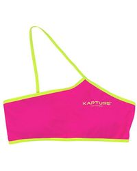 Kapture - Dayglow One Shoulder Recycled Bikini Top - Lyst