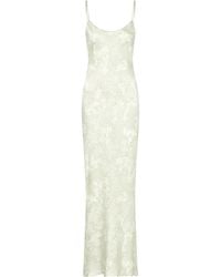 Lily Rou - Neutrals Coral Silk Midi Slip Dress - Lyst