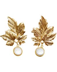 Les Reines - Golden Leaf With Pearl - Lyst