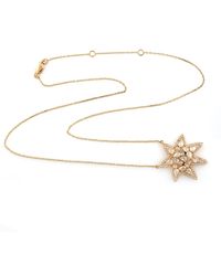 Artisan - Rose Cut Diamond Star Pendant Chain Necklace 18k Yellow Gold Handmade Jewelry - Lyst