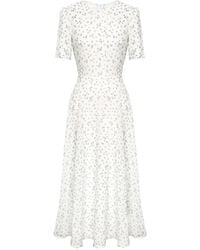 POST MERIDIEM - Light- Short Sleeve Floral Midi Dress - Lyst