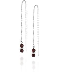 Nellou Jewellery - Fall Birthstone Earrings Garnet January Sterling - Lyst