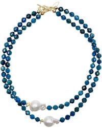 Farra - Apatite With Baroque Double Strands Necklace - Lyst