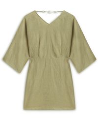 Nocturne - Open Back V-Neck Mini Dress – Sage - Lyst