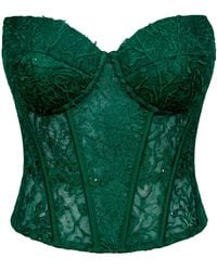 Angelika Jozefczyk - Catrice Lace Corset Top Emerald - Lyst