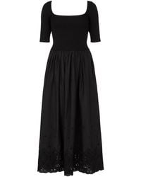 Lily and Lionel - Sydney Short Sleeve Jersey Bodice Embroidered Midi Dress - Lyst