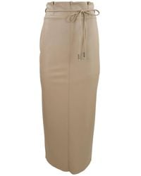 Theo the Label - Neutrals Hera V-leather Skirt - Lyst