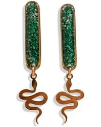Kate Koel - Malachite Snake Earrings Drops Statement Emerald Hues - Lyst