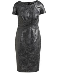 Conquista - Leather Effect Fitted Dress - Lyst
