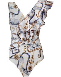 Nur Karaata - Lilac Tropezienne Swimsuit - Lyst