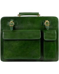 Time Resistance - Leather Large Satchel Bag Briefcase - Lyst