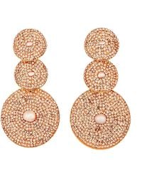 Crystals and Co - Large Peach Three Drop Earrings - Lyst