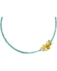 Rachel Nathan - Mini Beaded Amazonite & Citrine Nuggets Necklace - Lyst